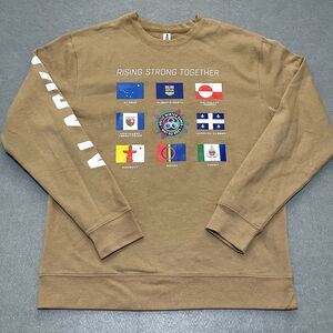 Alaska Sweatshirt Mens Large Tan Arctic Winter Games 2024 Pullover Cotton Fleece